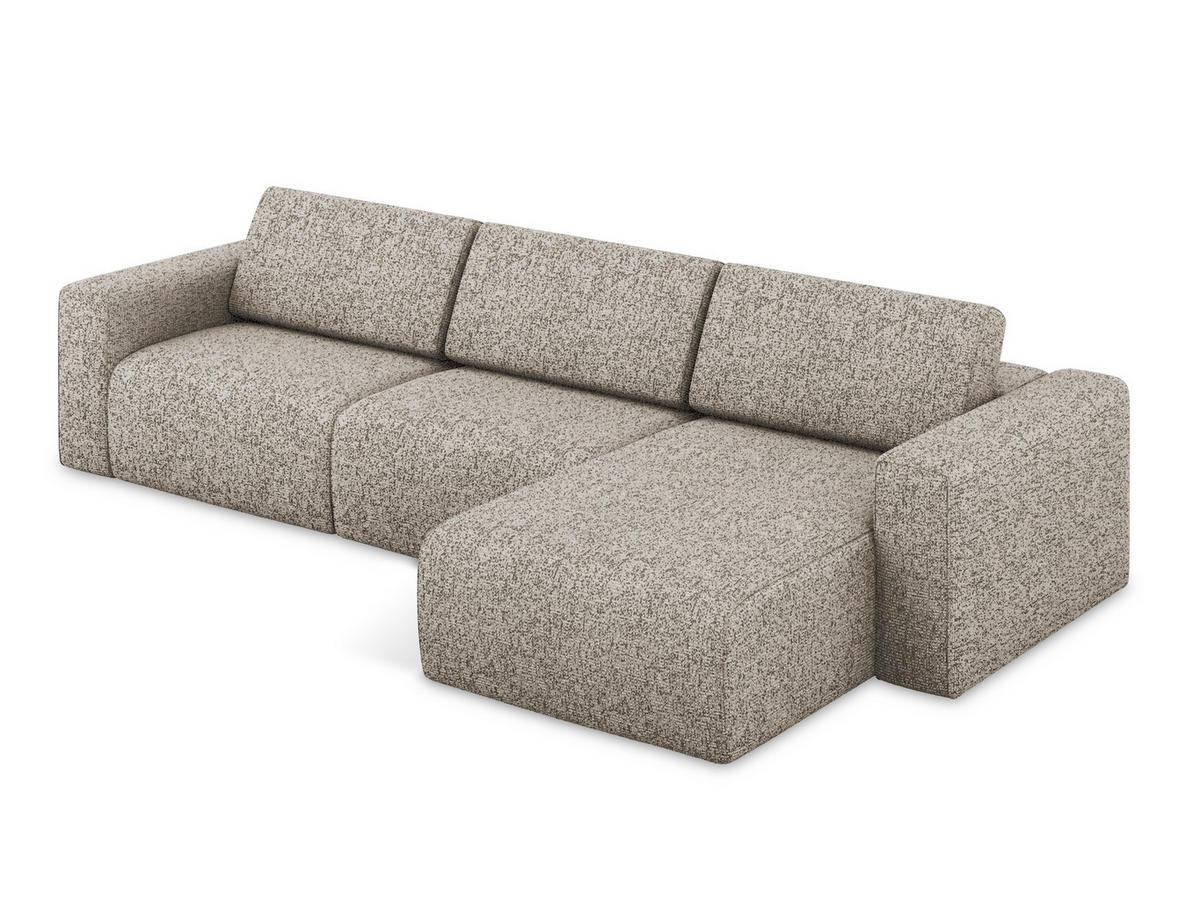 ECKSOFA rechts Strukturstoff Stoff Beige - Beige/Gelb, Kunststoff/Textil (314/167cm) - Makamii