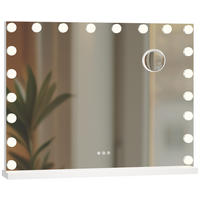 SCHMINKSPIEGEL eckig 80/14/62 cm Metall Weiß - Weiß, Metall (80/62/14cm) - CLP