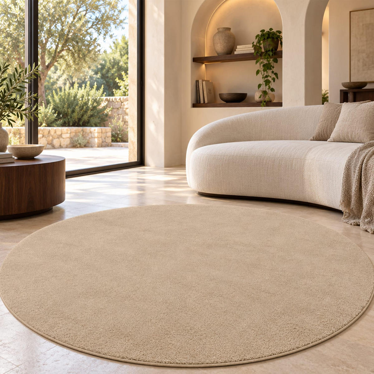 KURZFLORTEPPICH 80/80 cm Cadiz 630 - Sandfarben, Kunststoff (80/80cm) - Paco Home