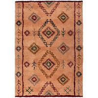 WOLLTEPPICH Hochflor Rauten, Ethno (Berber), Schlafzimmer Pfirsich Rechteckig 120x170 - Orange, Textil (120/170cm) - KADIMA DESIGN