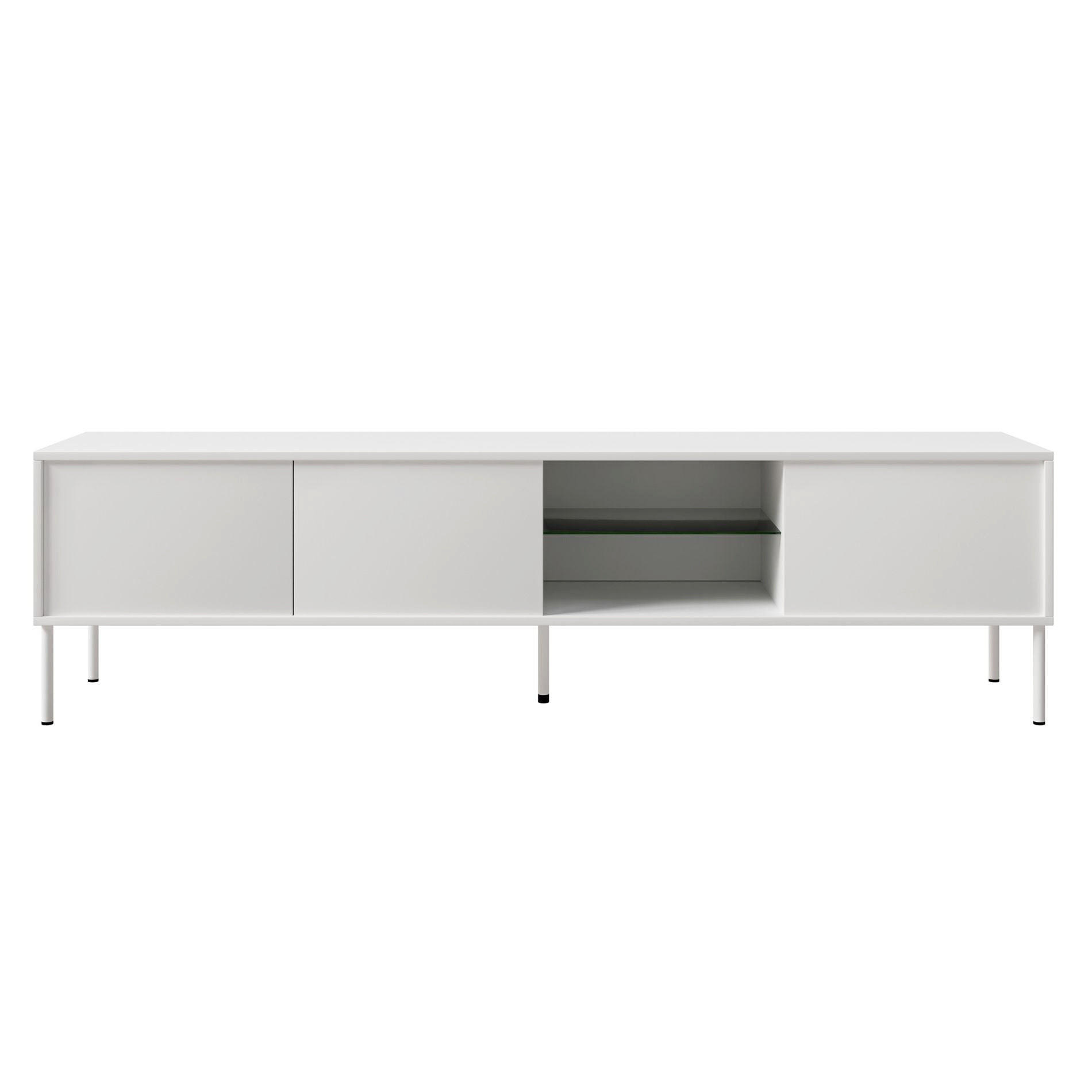 TV stolík Modity Biely 175/47/31 cm - biela, kov/kompozitné drevo (175/47.5/31.2cm) - Selsey