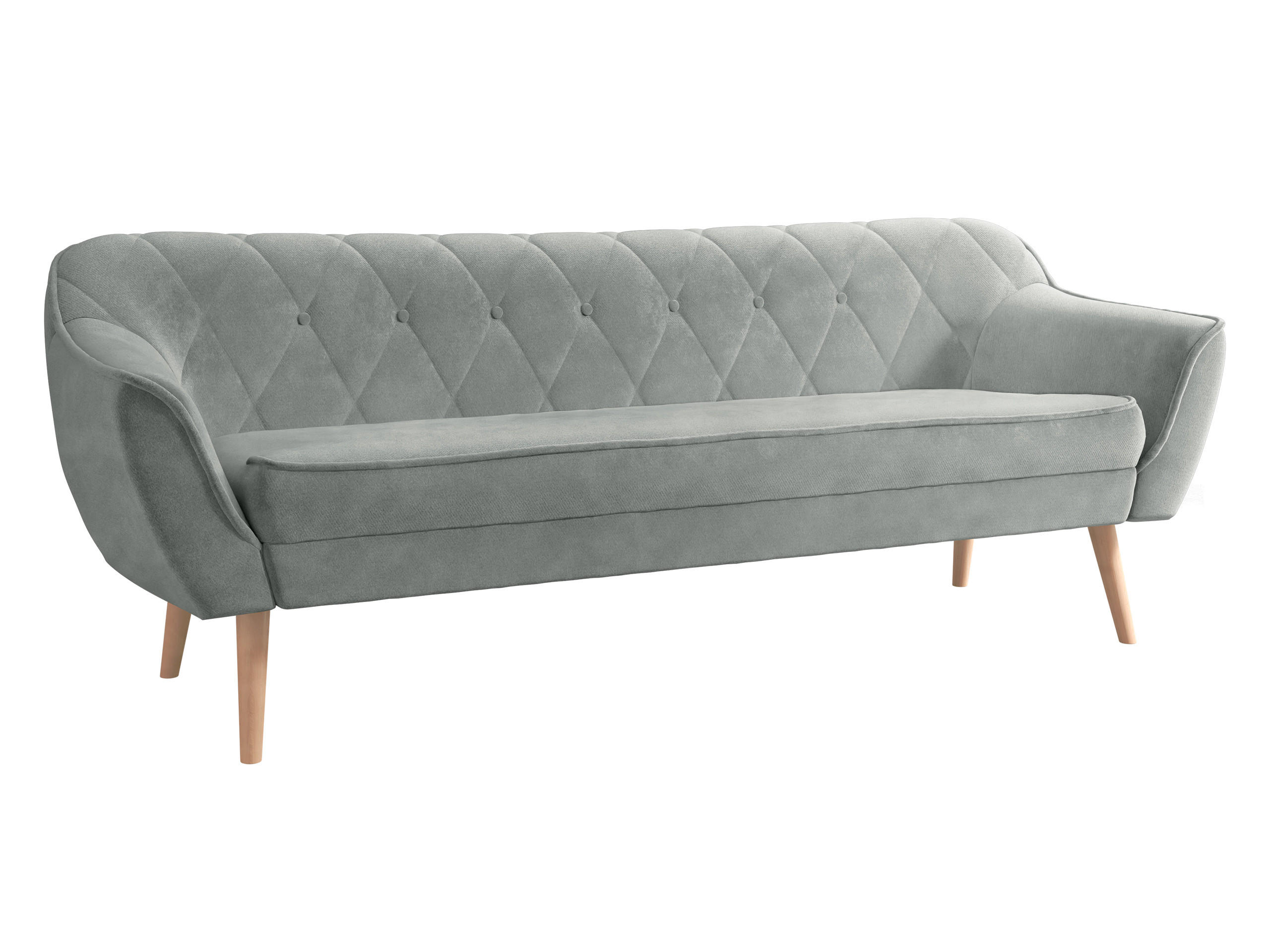 SOFA Skand 3 - Naturfarben/Grau, Holz/Textil (180/75/74cm) - MIRJAN24