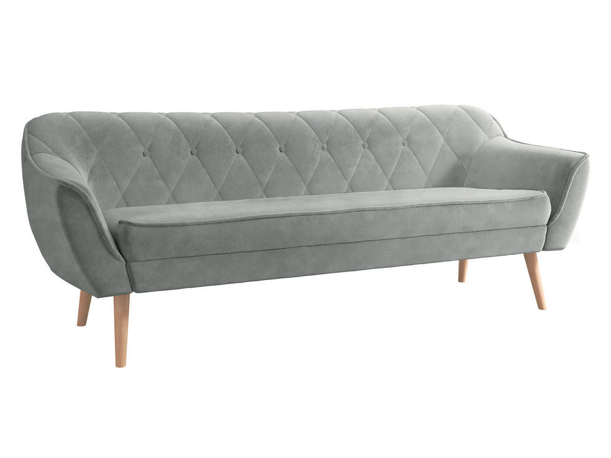 SOFA Skand 3 - Naturfarben/Grau, Holz/Textil (180/75/74cm) - MIRJAN24