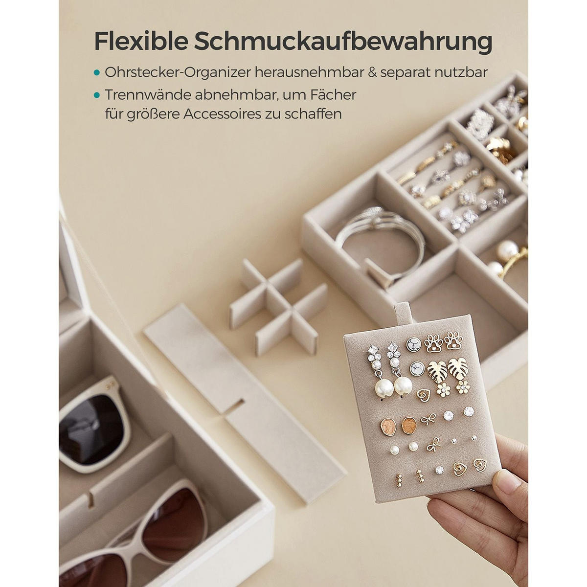 SCHMUCKKÄSTCHEN SANTO DOMINGO - Weiß, Holzwerkstoff (24/11/20.5cm) - Hansiro