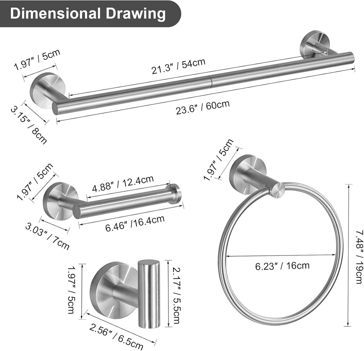 BADEZIMMER-REGAL-SET, silber, 34/17/6 cm - Silberfarben, Metall (17/6/34cm)