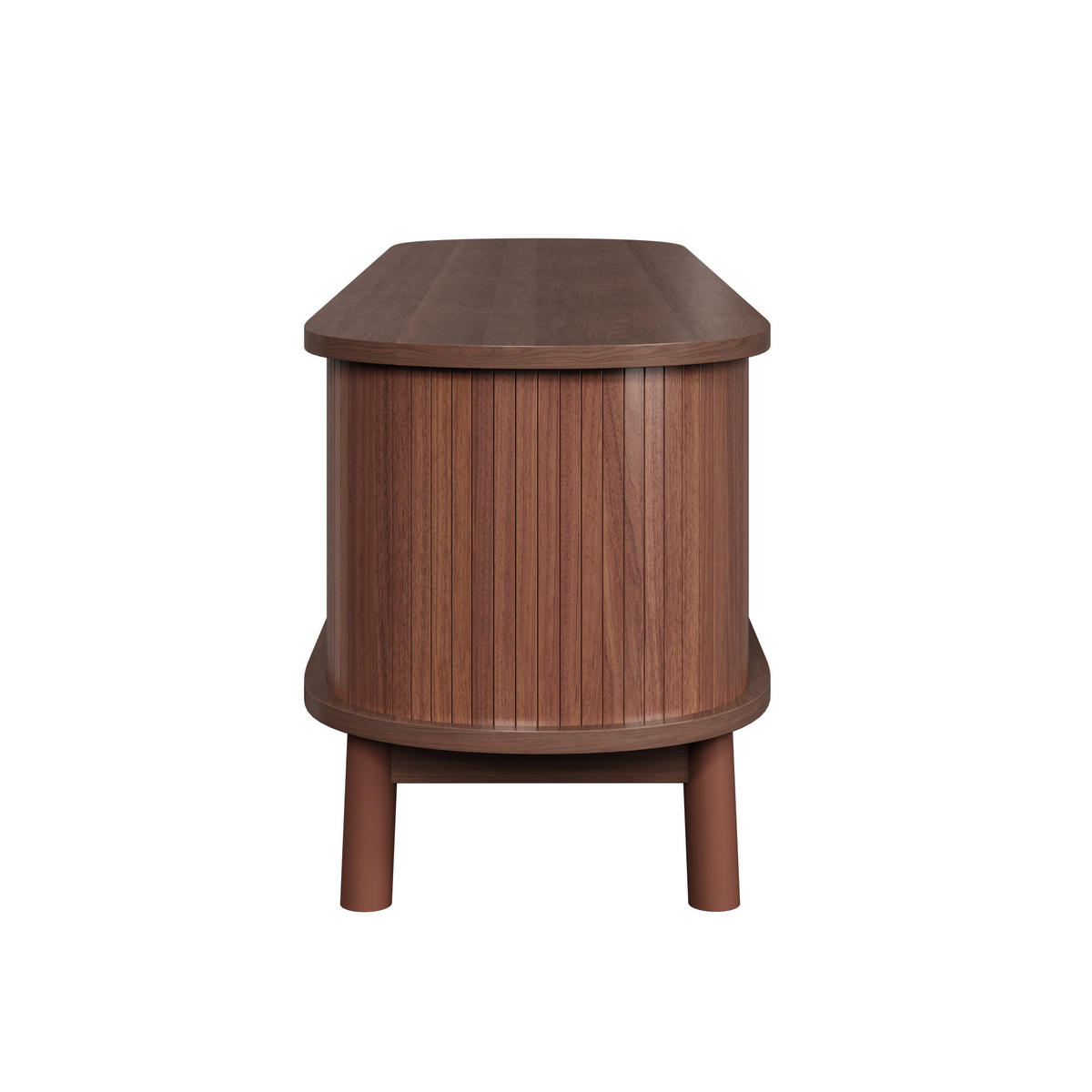 TV-SCHRANK Rattan Landhaus Türen Schubladen Massivholz - Walnussfarben, Holzwerkstoff (37/46/165cm) - FLIEKS