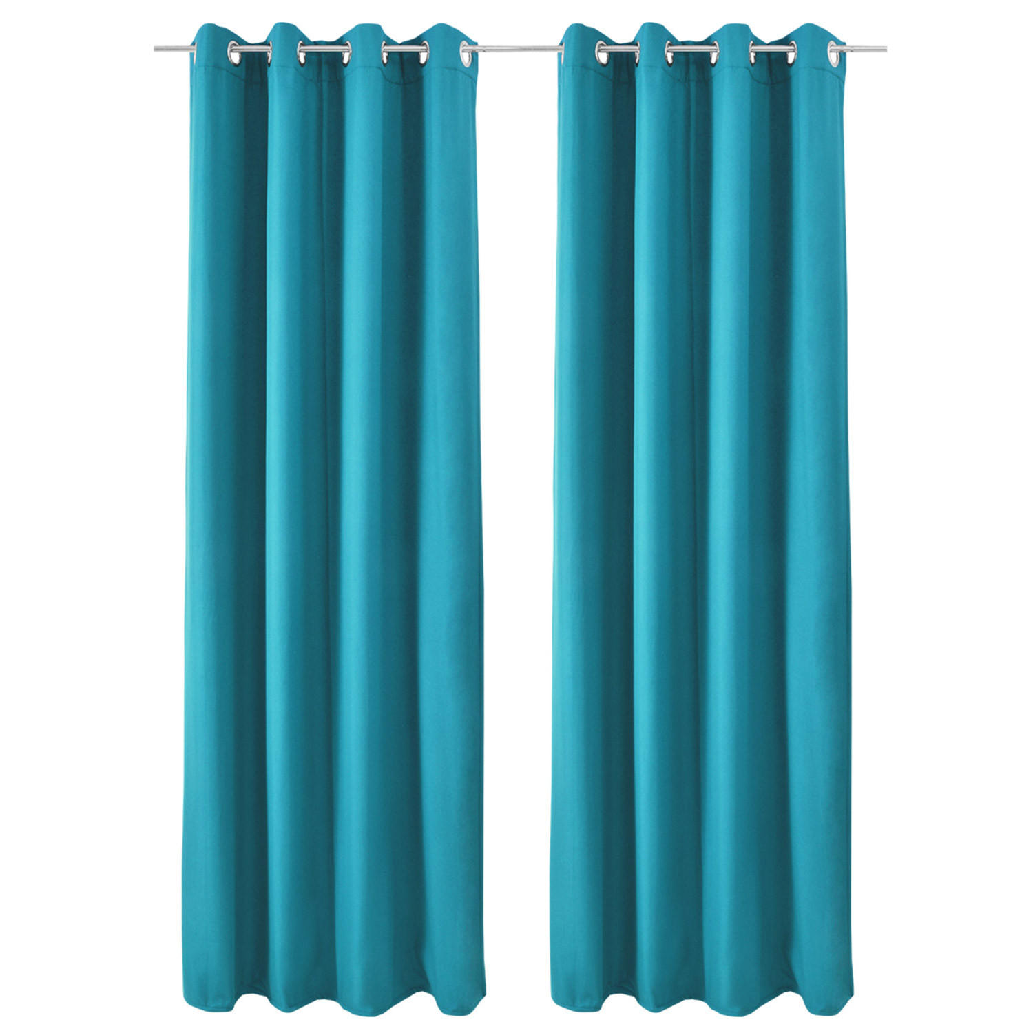 VORHANG Amelie TO mit Öse 140x245cm Türkis (2tlg) - Türkis, Textil (140/245/1cm) - Beautissu 
