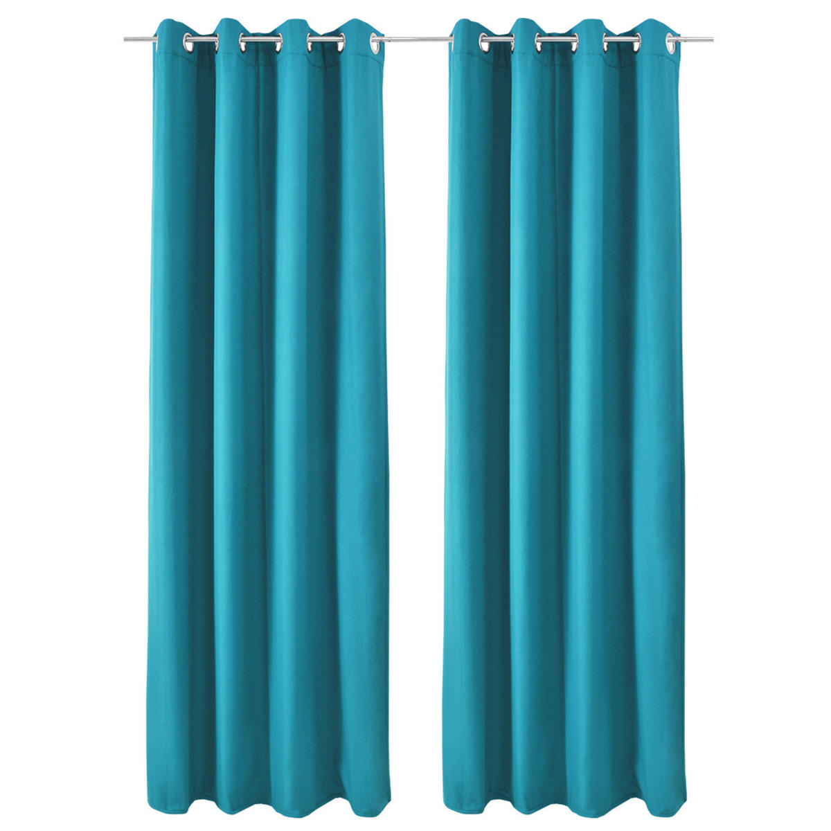 VORHANG Amelie TO mit Öse 140x245cm Türkis (2tlg) - Türkis, Textil (140/245/1cm) - Beautissu 