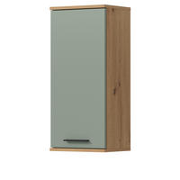 HÄNGESCHRANK Salbei, Artisan Eiche 35 x 77 cm, Badschrank hängend - Salbeigrün/Schwarz, Holzwerkstoff/Kunststoff (35/77/25cm) - Inn.Furn