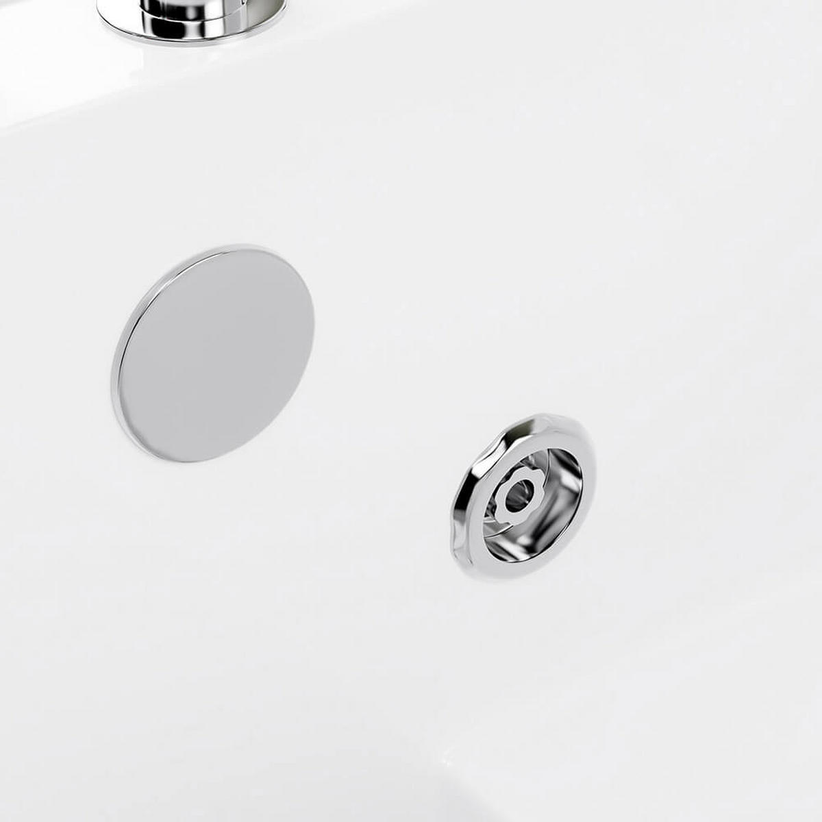 SENIORENBADEWANNE sitzend mit Whirlpoolfunktion VITAL L - 85 x 95 cm Rechts - Weiß, Kunststoff (85/100/95cm) - Home Deluxe