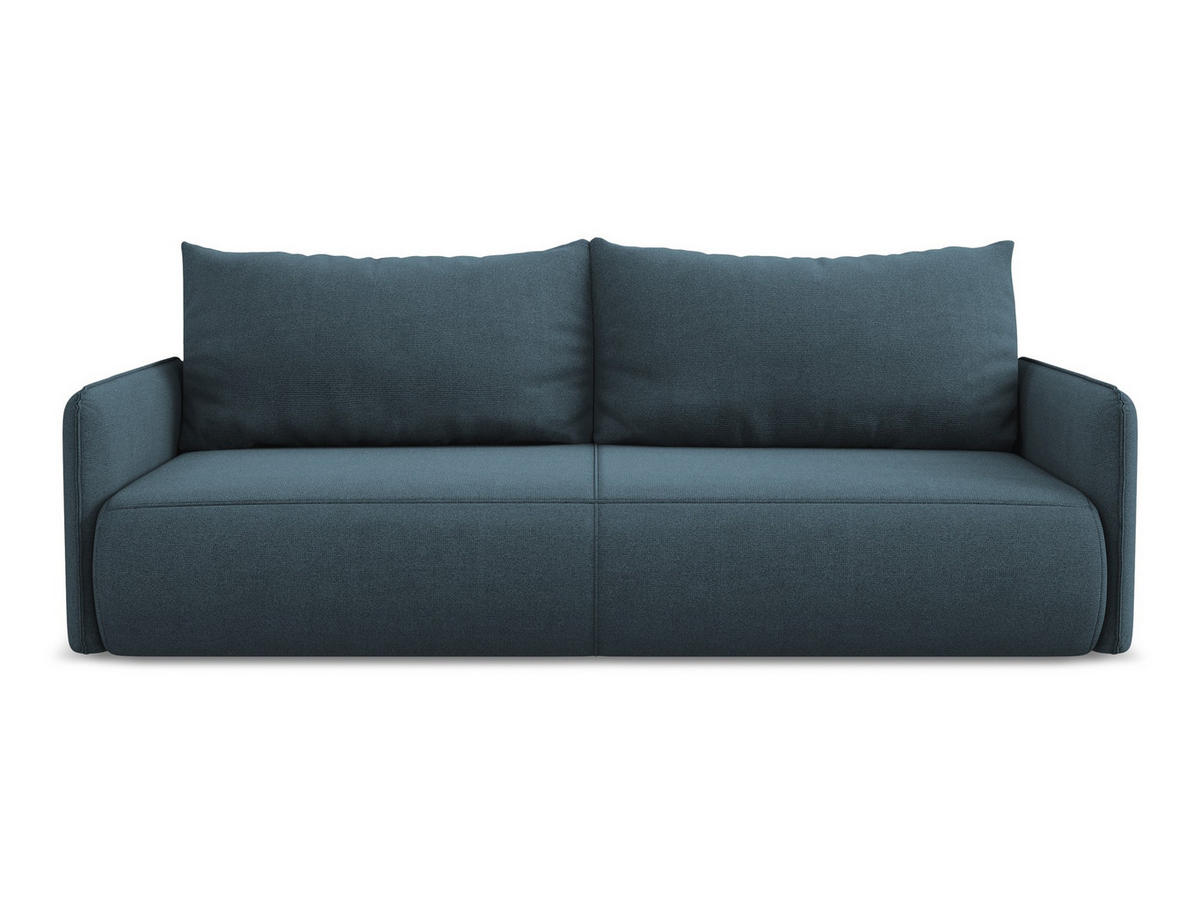 3-SITZER SOFA mit Schlaffunktion Strukturstoff Stoff Blau - Blau/Blaugrau, Kunststoff/Textil (216/86/105cm) - Makamii