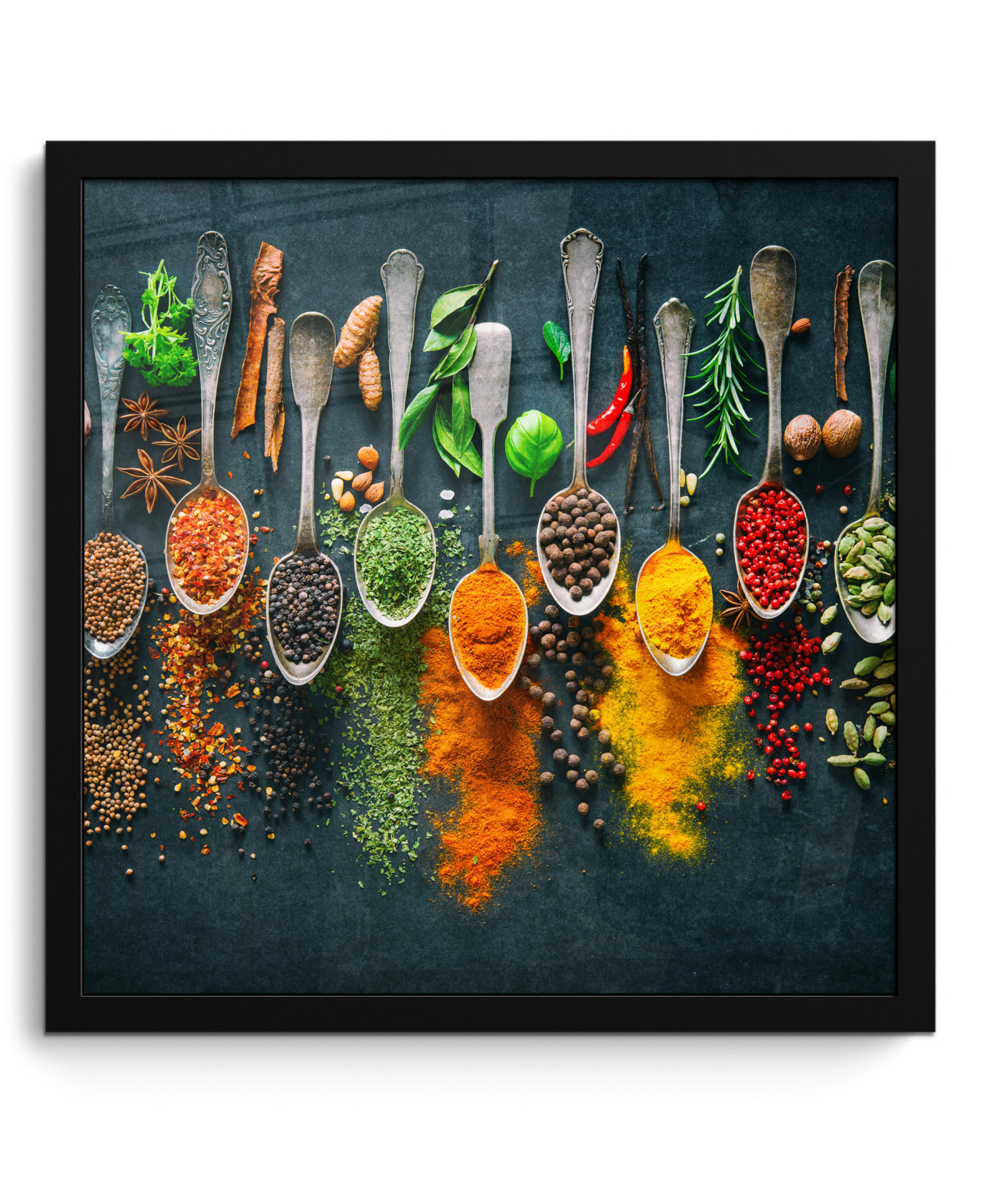 POSTER S OKVIROM Začinsko bilje 40x40 cm - curry žuta, papir (40/40cm) - MuchoWow