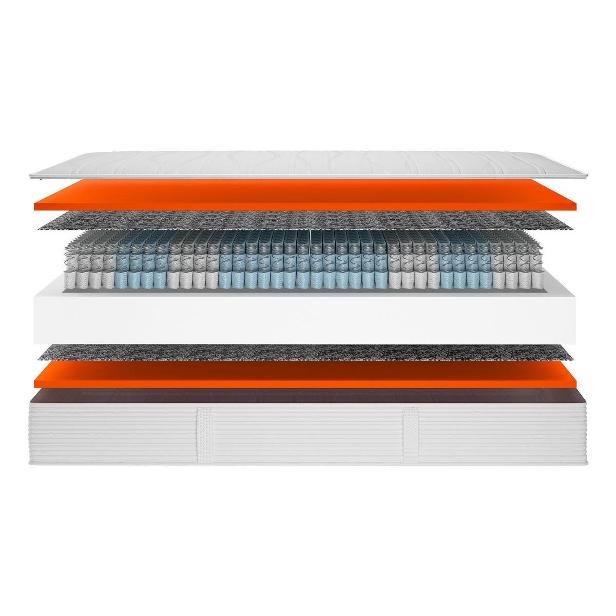 TASCHENFEDERKERN-MATRATZE "Dynamic TFK", H2, 120 x 200 cm, Höhe: ca. 24 cm - Weiß, Textil (120/200cm) - Hn8 Schlafsysteme