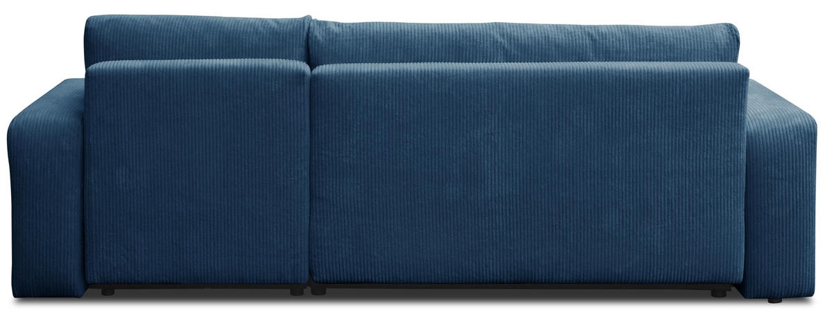ECKSOFA LUNA mit Schlaffunktion und Bettkasten Cord-Stofff (Dunkelgrau) - Dunkelgrau, Textil (244/142cm) - VENASI MÖBEL