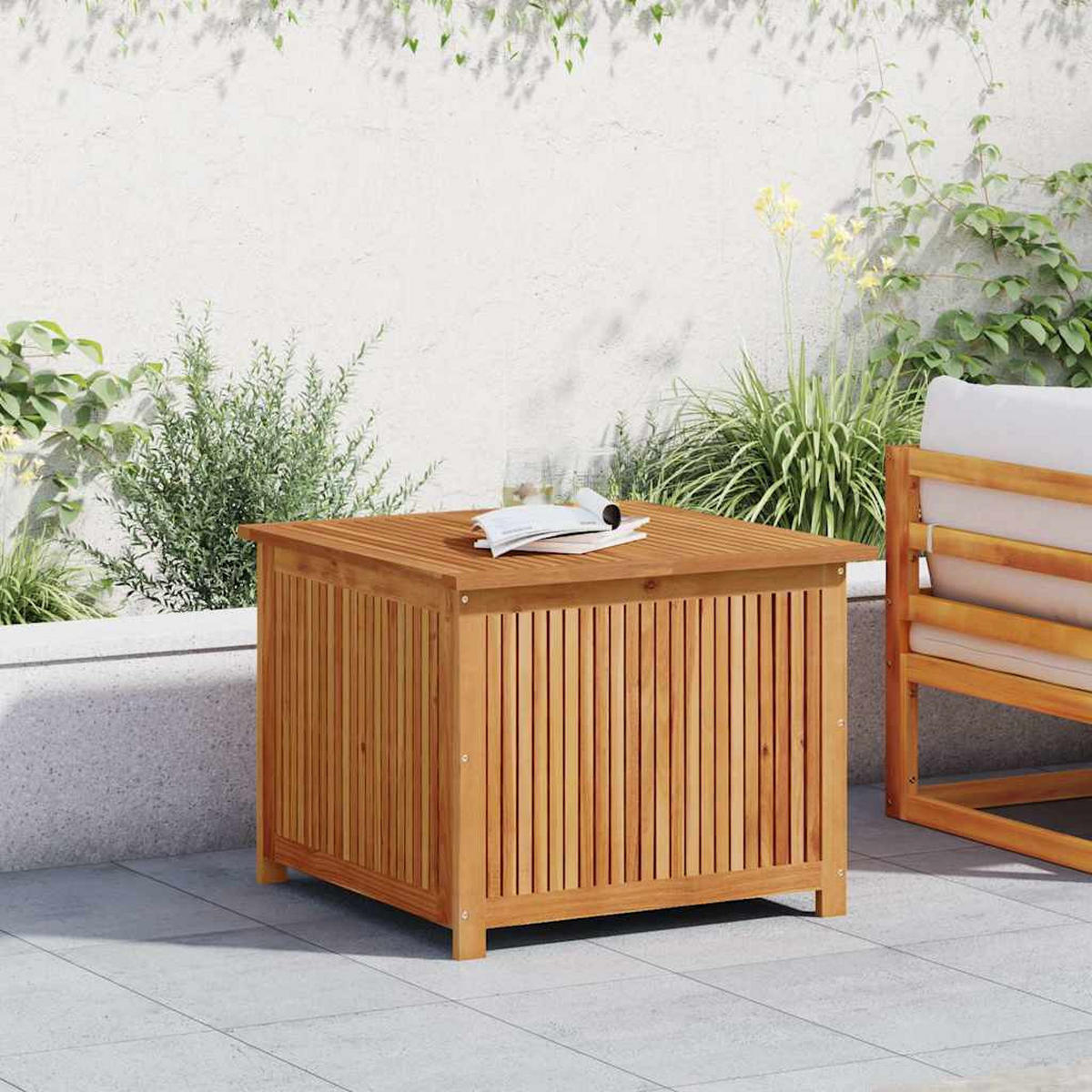 GARTENBOX 75/75/58 Cm Massivholz Akazie - Braun, Holz (75/58/75cm) - vidaXL