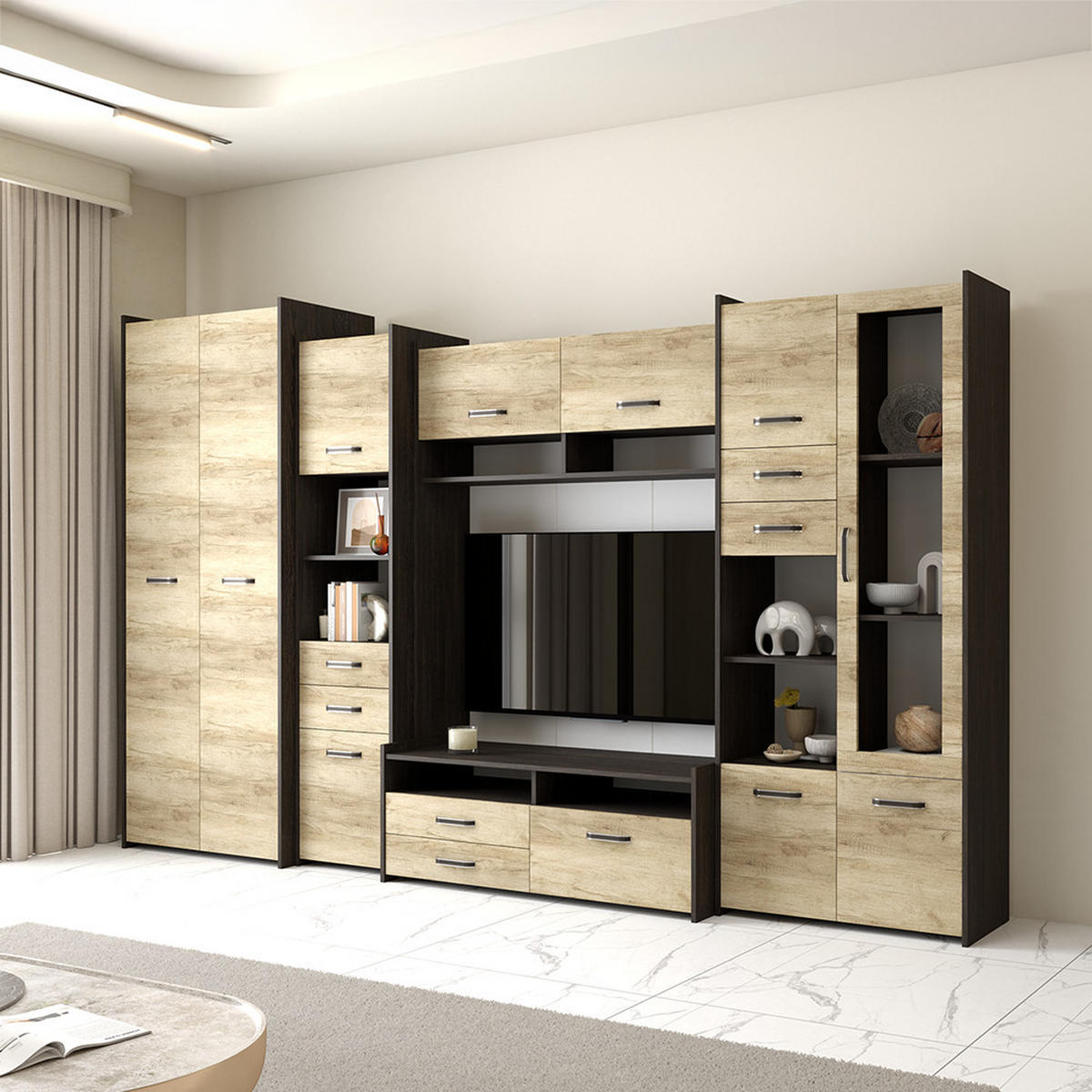 KLEIDERSCHRANK MOKKA 2D 80 cm, 80/202/52, 2-türig, Country Eiche Grau - Eichefarben, Holzwerkstoff (80/202/52cm) - imoebel24