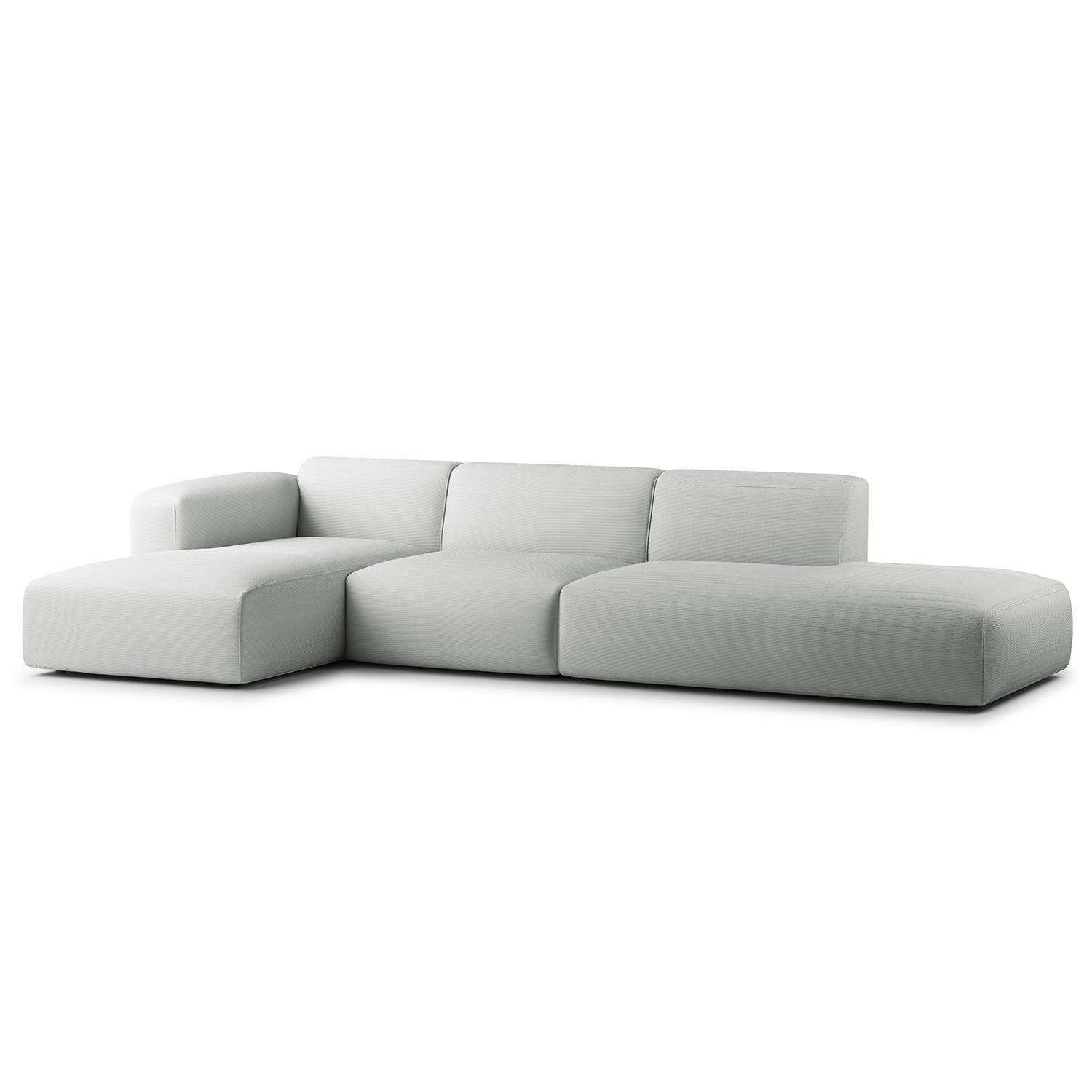 ECKSOFA mit Chaiselongue - Schwarz/Grau, Kunststoff/Textil (290/173cm) - home24