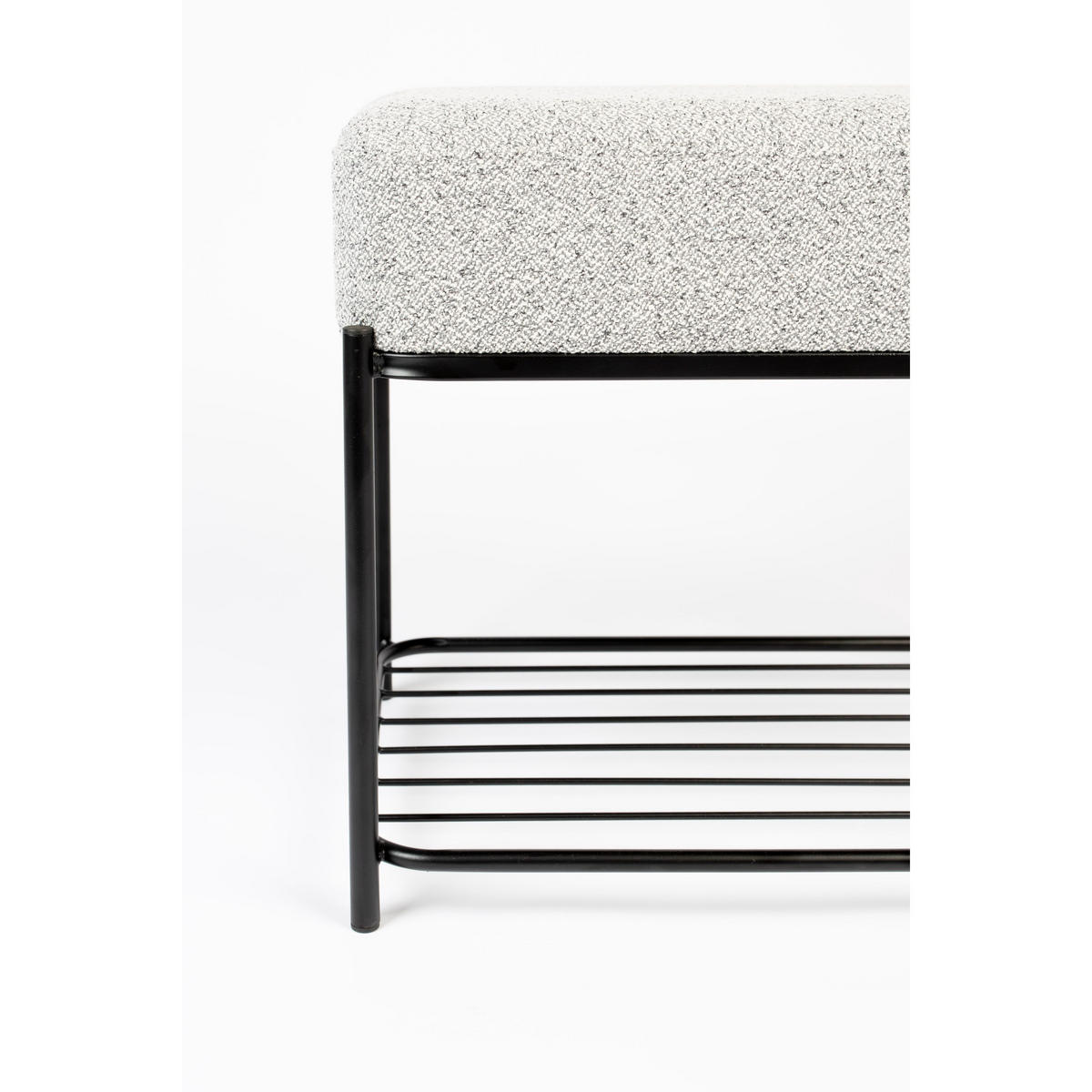 SITZHOCKER Milou Rechteckig Grau - Grau, Textil (35/45/50cm) - Housecraft Living