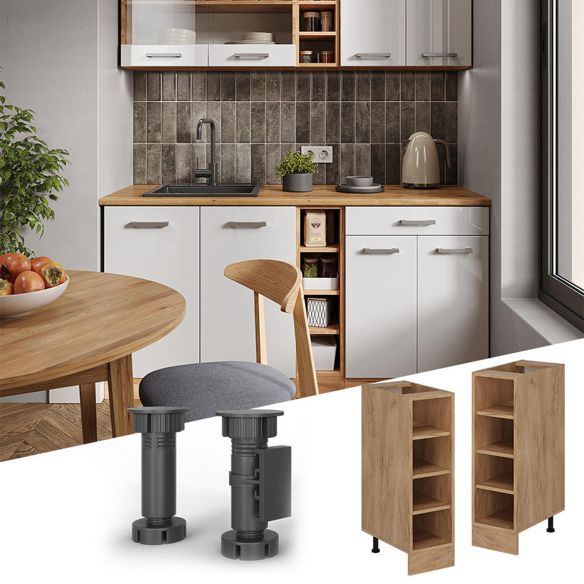 Honigeiche, Holzwerkstoff (25/81.6/44cm) - Vicco