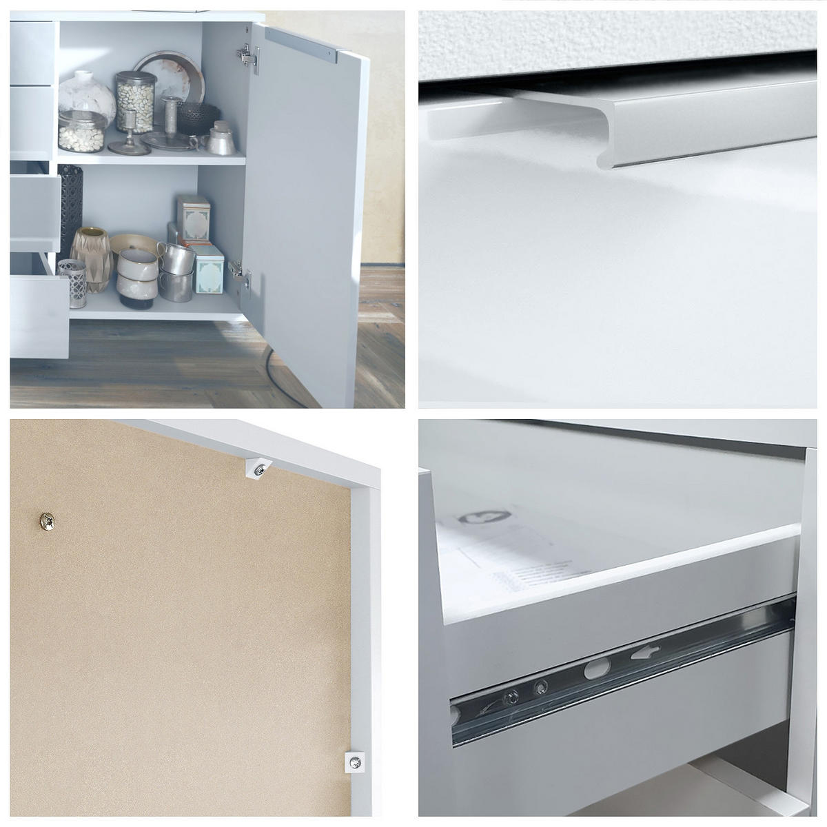 SIDEBOARD Porto Bordeaux Hochglanz - Bordeaux, Holzwerkstoff (166.5/72.5/35cm) - Vladon