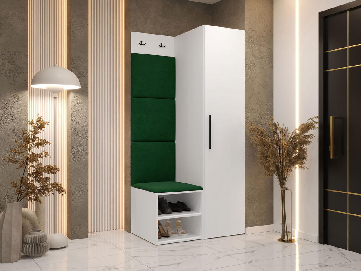 GARDEROBEN-SET Medi III - Schwarz/Weiß, Holzwerkstoff/Kunststoff (40/191/50cm) - MIRJAN24