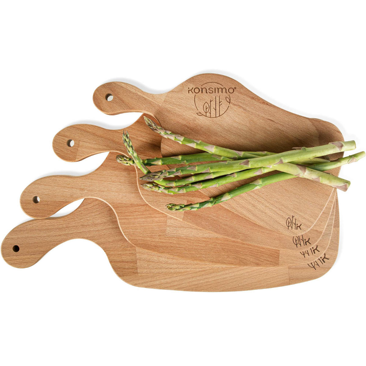 SCHNEIDEBRETT Holz Buche geölt LIVO 4-tlg - Buchefarben, Holz (23/49cm) - KONSIMO®