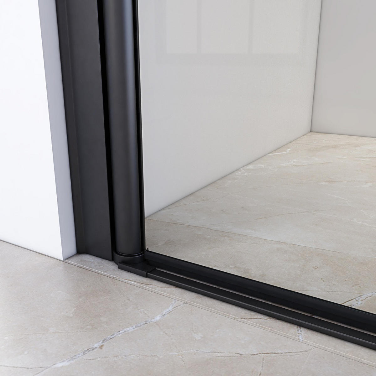 PENDELTÜR LAVEA - Schwarz, 85 x 195 cm - Schwarz, Glas/Metall (85/195cm) - Home Deluxe