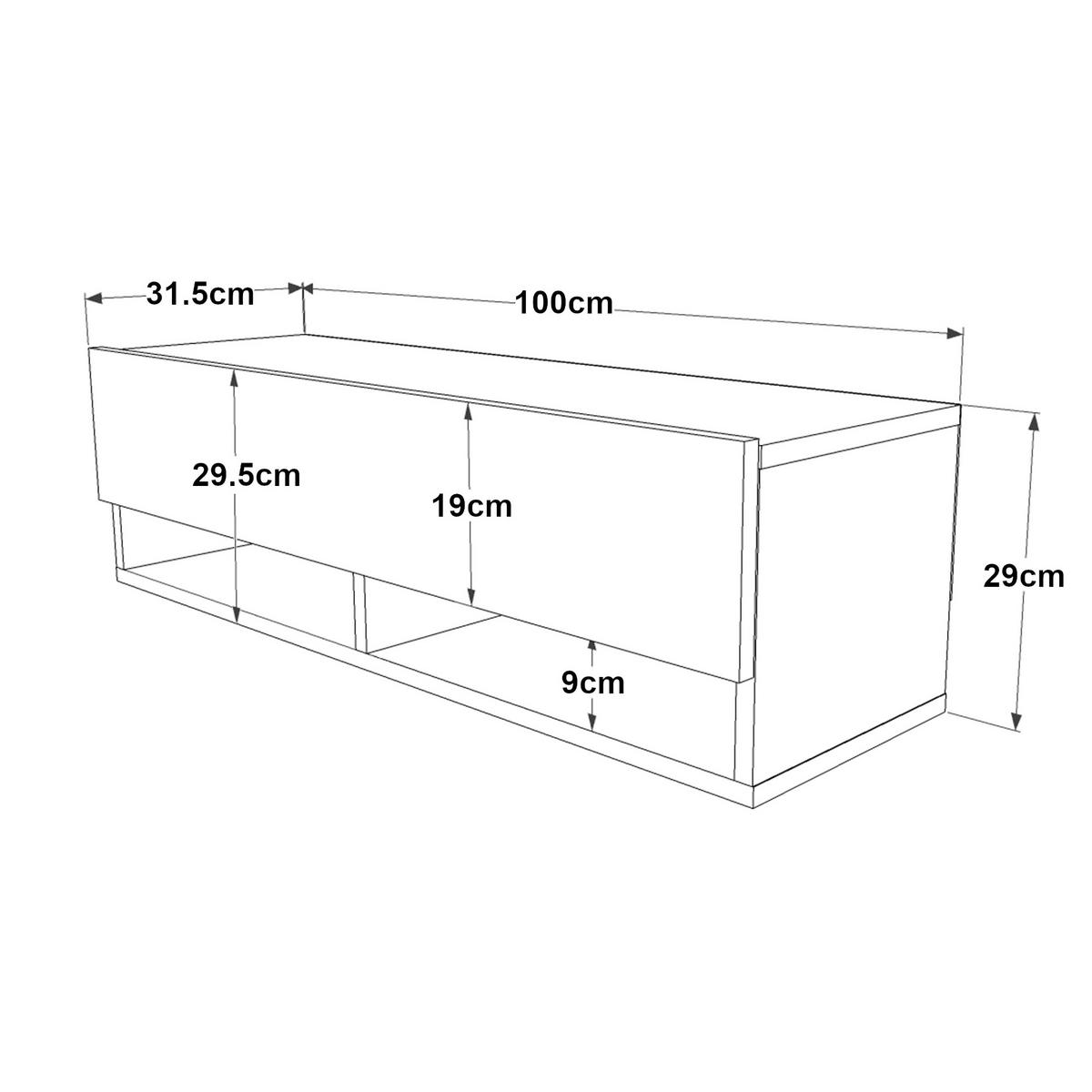 TV-ELEMENT Laitila - Weiß, Holzwerkstoff (100/29.5/31.5cm) - [en.casa]