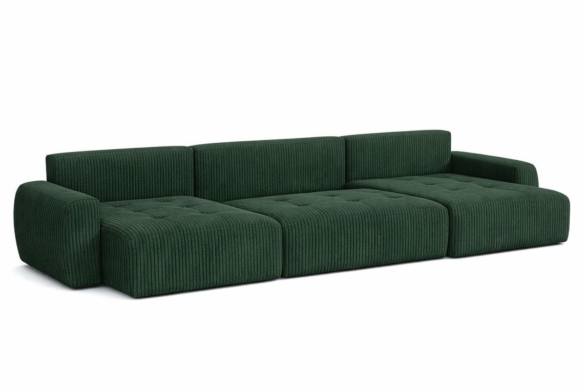 ECKSOFA Mit Schlaffunktion Und Bettkasten U-Form Ivo U, Cordstoff Poso, Grün - Grün, Holz (342/142cm) - Kaiser Möbel