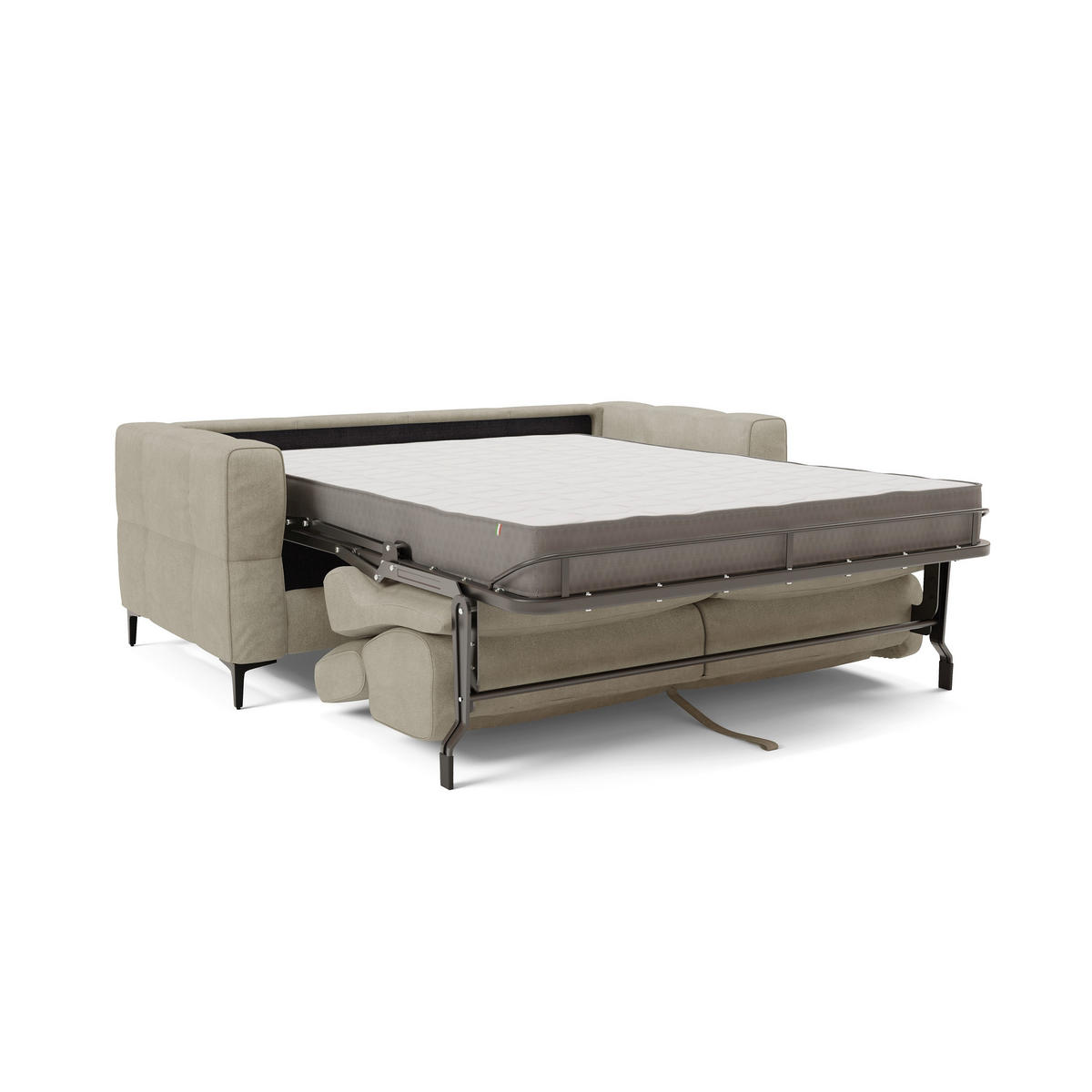 SCHLAFSOFA Gardenia - Creme, Metall (178/88/94cm) - Divani.store