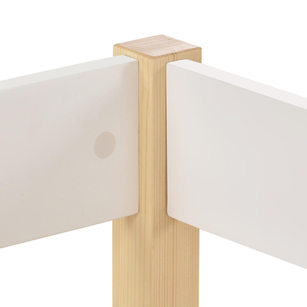 HALBHOHES Kinderbett 90/190 cm mit Rausfallschutz und Leiter, Weiß - Weiß, Holzwerkstoff (90/200cm) - Redom