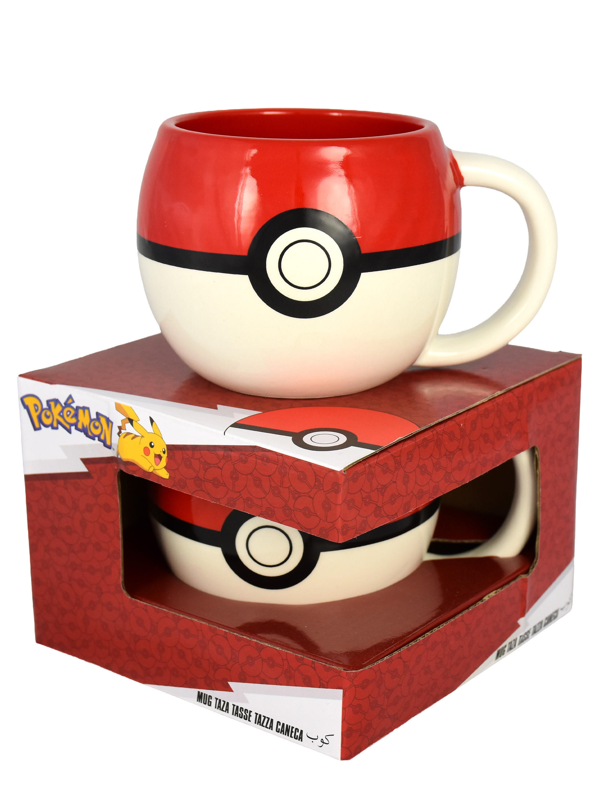 BECHER Pokemon 3D Pokeball Weiß/rot 430 ml - Multicolor, Keramik (0.43L) - United Labels