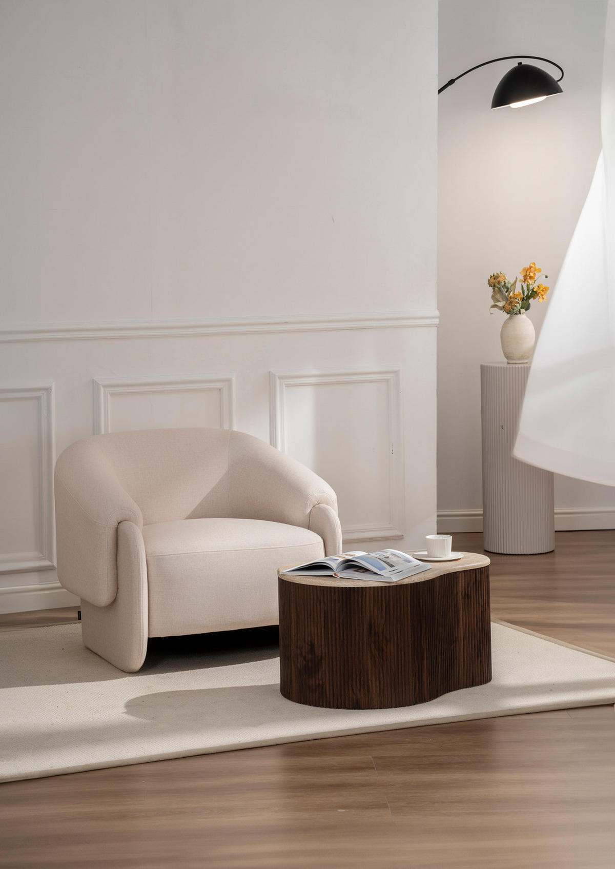 COUCHTISCH - Travertin Dekor / Eiche Dunkel Dekor - 70 cm - Braun, Holzwerkstoff (47/70/38cm) - home24