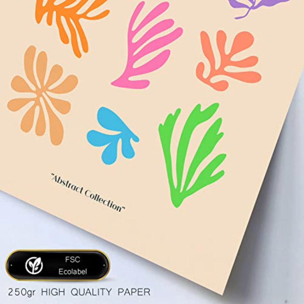 POSTER Set Mit 6 Henri Matisse Vegetation Drucke Des Fauvismus Und Der Abstrakten Kunst Für Innenarchitektur A3 & A4 Weißer Rahmen - Weiß, Papier (29/3cm) - Nacnic