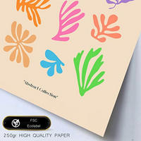POSTER Set Mit 6 Henri Matisse Vegetation Drucke Des Fauvismus Und Der Abstrakten Kunst Für Innenarchitektur A3 & A4 Weißer Rahmen - Weiß, Papier (29/3cm) - Nacnic