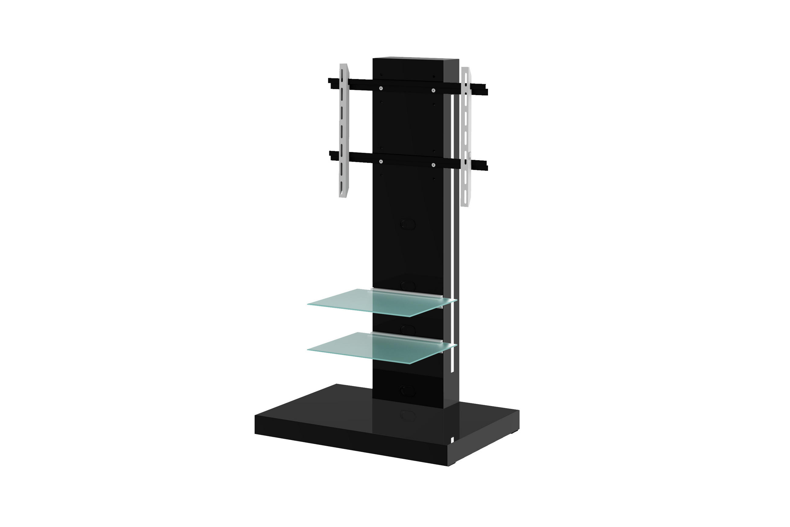 TV RACK rechteckig Schwarz Hochglanz Glas 78/132/54 cm - Schwarz Hochglanz, Holzwerkstoff (78/132/54cm)
