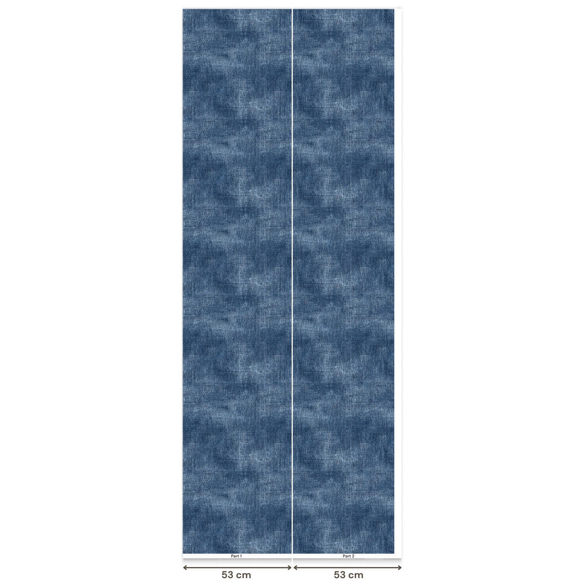 TAPETE - Leinen - Textur - Muster - Denim - Rustikal - 100x240 cm - Blau, Papier (100/240cm) - OnlyWow