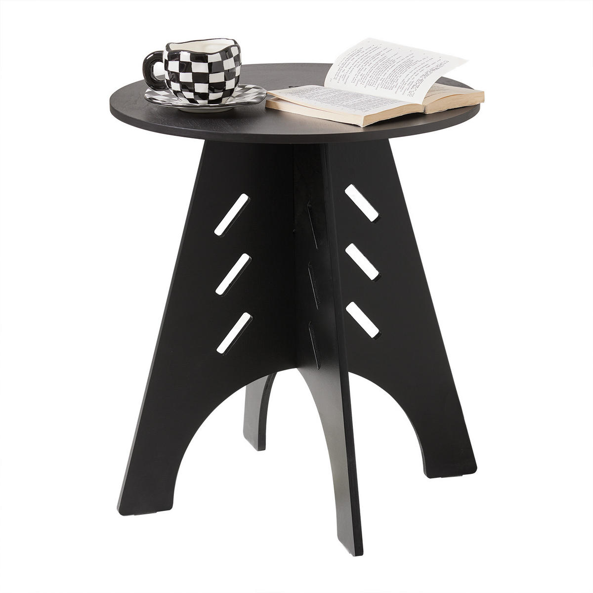 BEISTELLTISCH mit Zapfenverbindungen Schwarz - Schwarz, Holz (47/47/55cm) - SoBuy