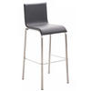 BARHOCKER Lederlook grau - Edelstahlfarben/Grau, Textil/Metall (43/103/51cm) - CLP