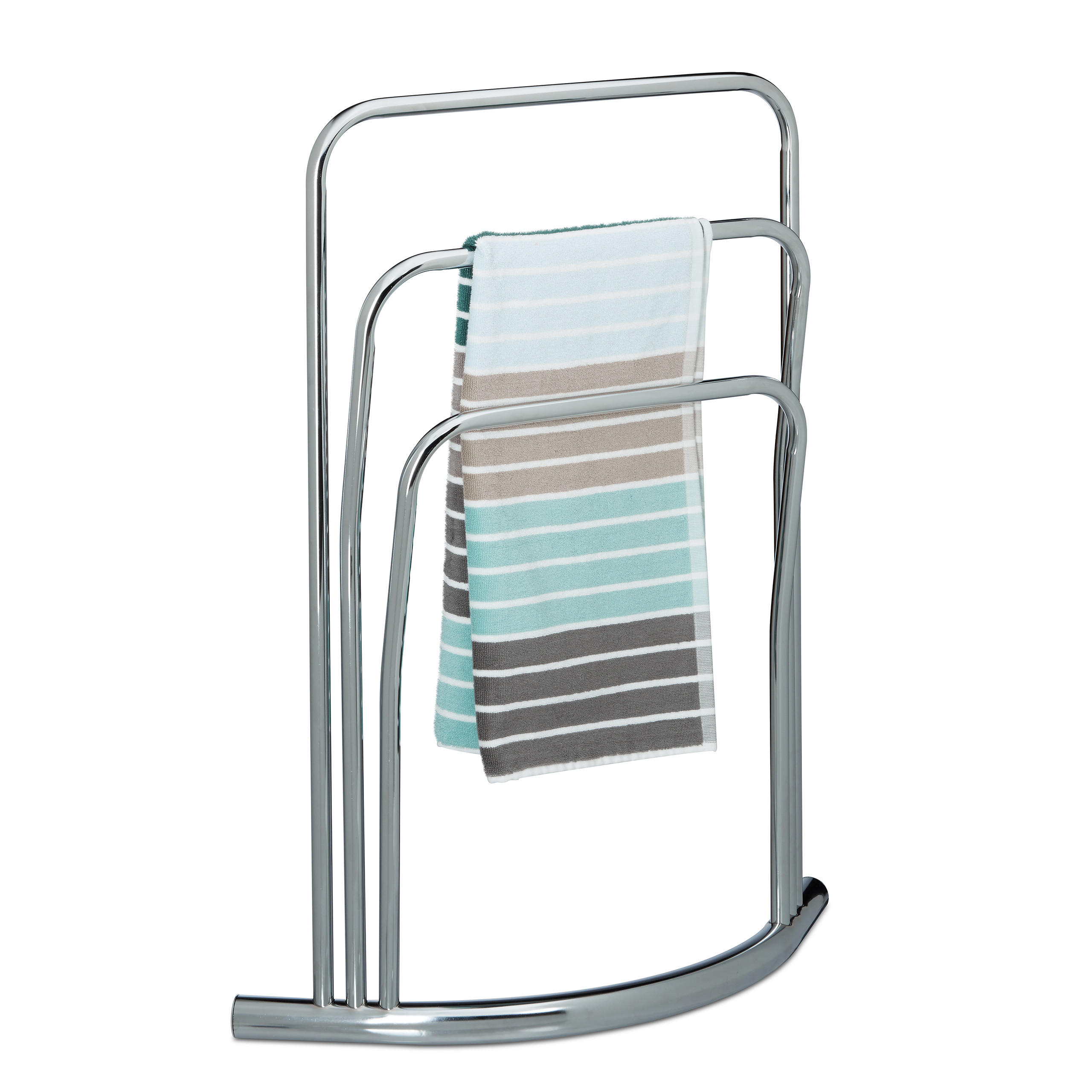 HANDTUCHSTÄNDER - Silberfarben, Metall (66/85/20cm) - Relaxdays