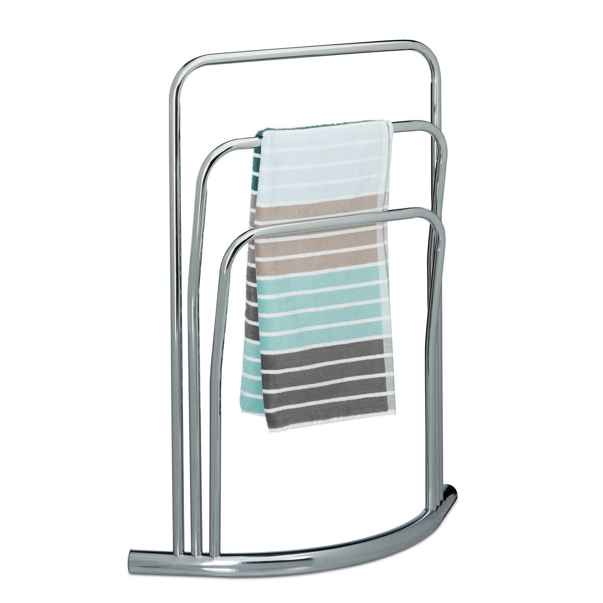 HANDTUCHSTÄNDER - Silberfarben, Metall (66/85/20cm) - Relaxdays