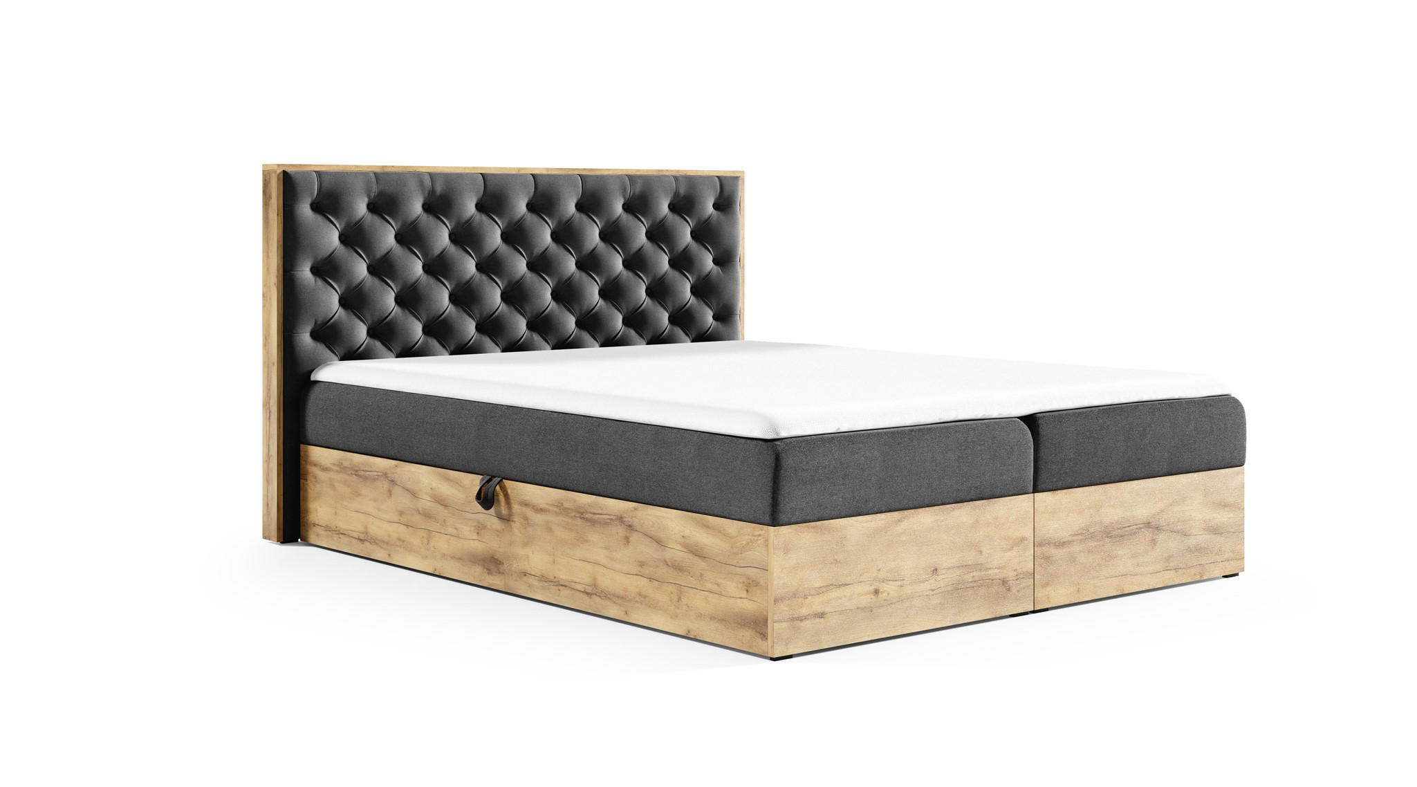 BOXBETT Diona überlänge Faro - Schwarz, Holzwerkstoff/Textil (200/220cm) - Fun Möbel