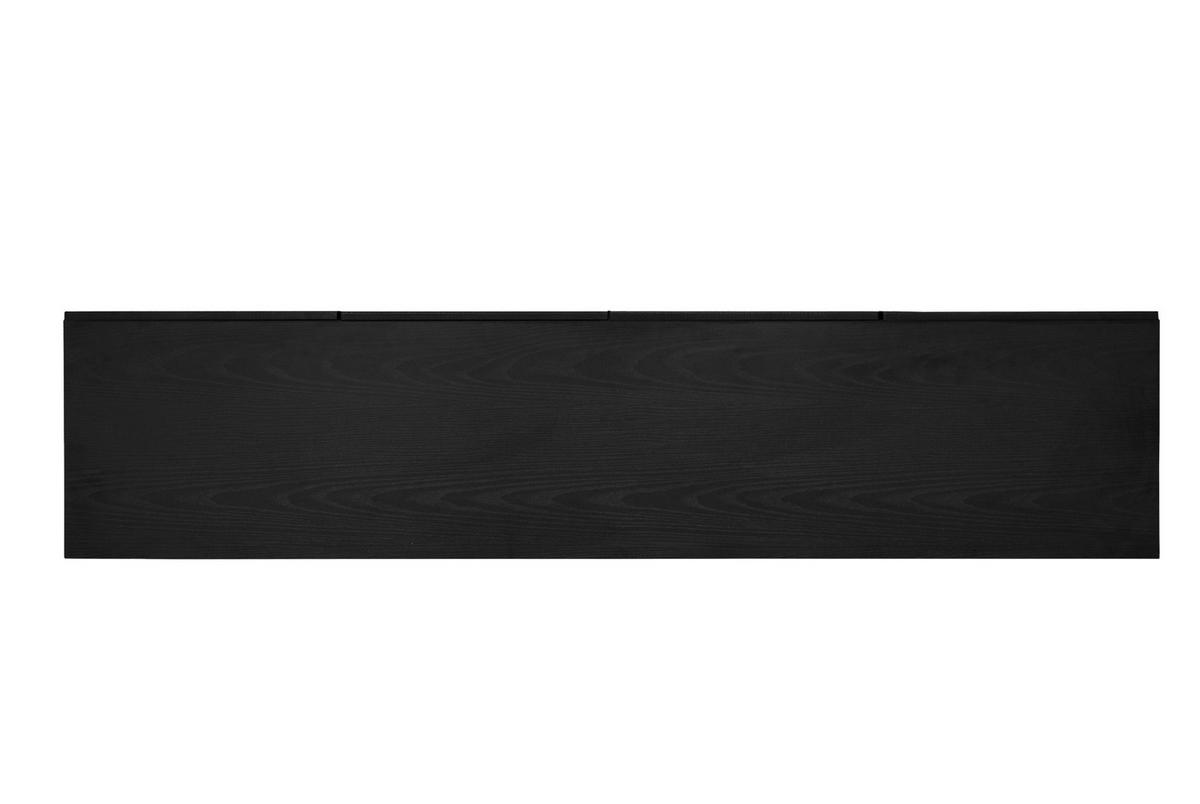 KOMODA crna od iverice s 3D letvicama valovitih vrata i podesivim policama - crna, drvni materijal (150/83/38cm) - OKWISH