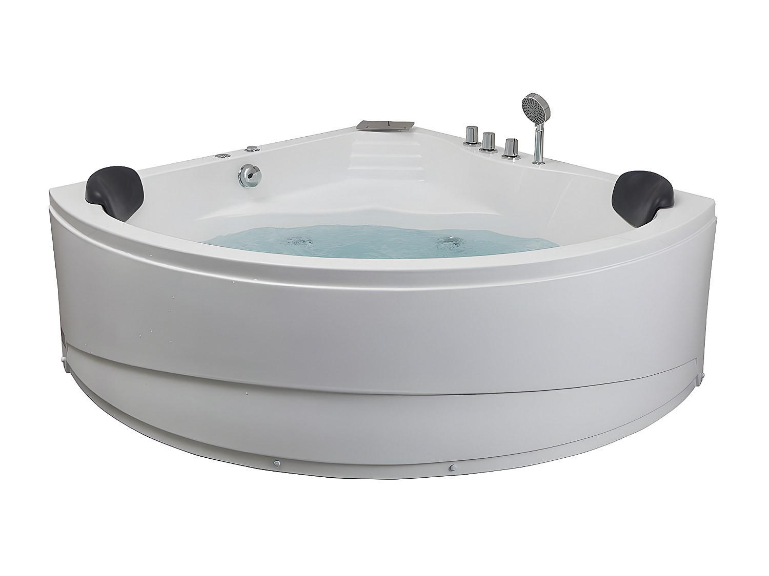 WHIRLPOOLBADEWANNE - 2 -Sitzer - ABS - weiß - AGLENA - Weiß, Kunststoff (150/60/150cm) - Vente-Unique