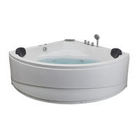 WHIRLPOOLBADEWANNE - 2 -Sitzer - ABS - weiß - AGLENA - Weiß, Kunststoff (150/60/150cm) - Vente-Unique