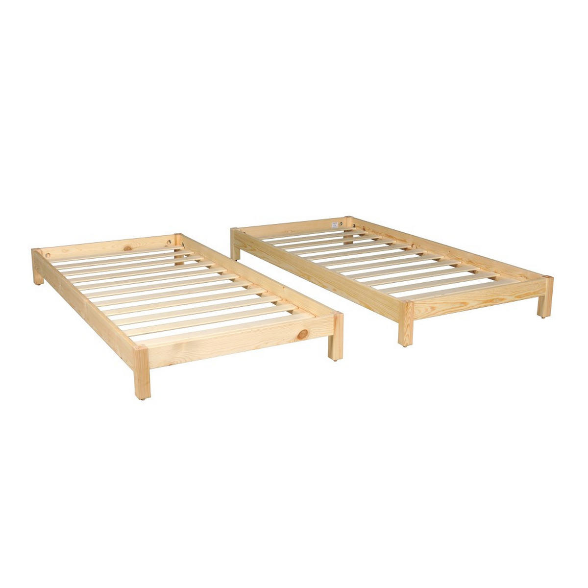 STAPELBETT JONAS mit Lattenroste / 2x Betten 90x190 - Naturholtz - Fichtefarben, Holz/Holzwerkstoff (90/190cm) - Weber Industries