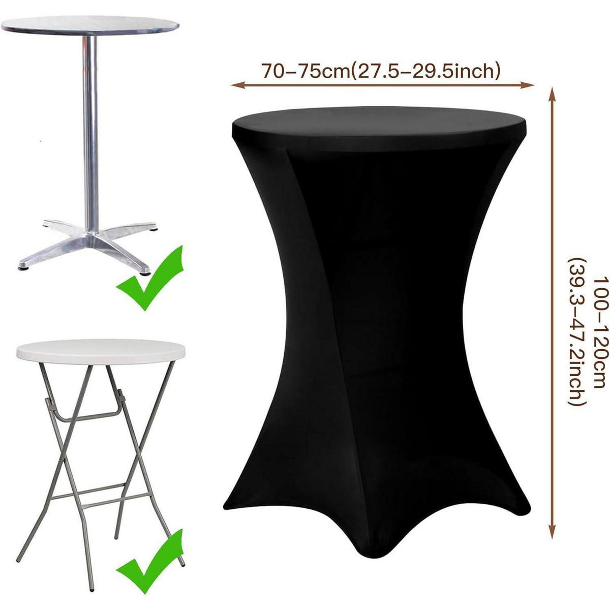 TISCHDECKE Schwarz 70 x 75 cm - Schwarz, Textil (75/70/1cm)