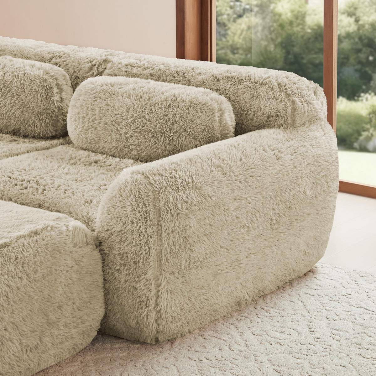 SOFA modular Plush Light Khaki - Beige, Kunststoff (104/73/378cm) - Meubliv