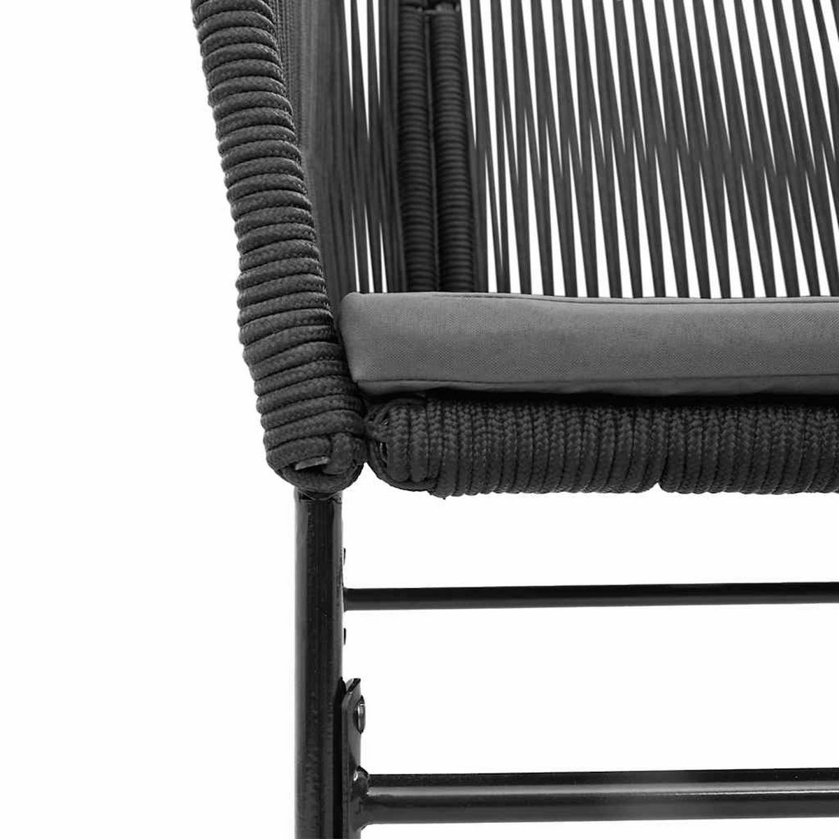 GARTENSTÜHLE 2er Set Mit Kissen Schwarz Poly Rattan - Schwarz, Kunststoff (63/83/63cm) - vidaXL