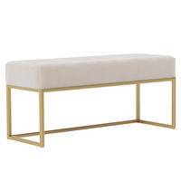 POLSTERBANK PURE 90 cm Metallgestell, Gold / Beige - Beige/Goldfarben, Textil/Metall (90/44/30cm) - Idohome